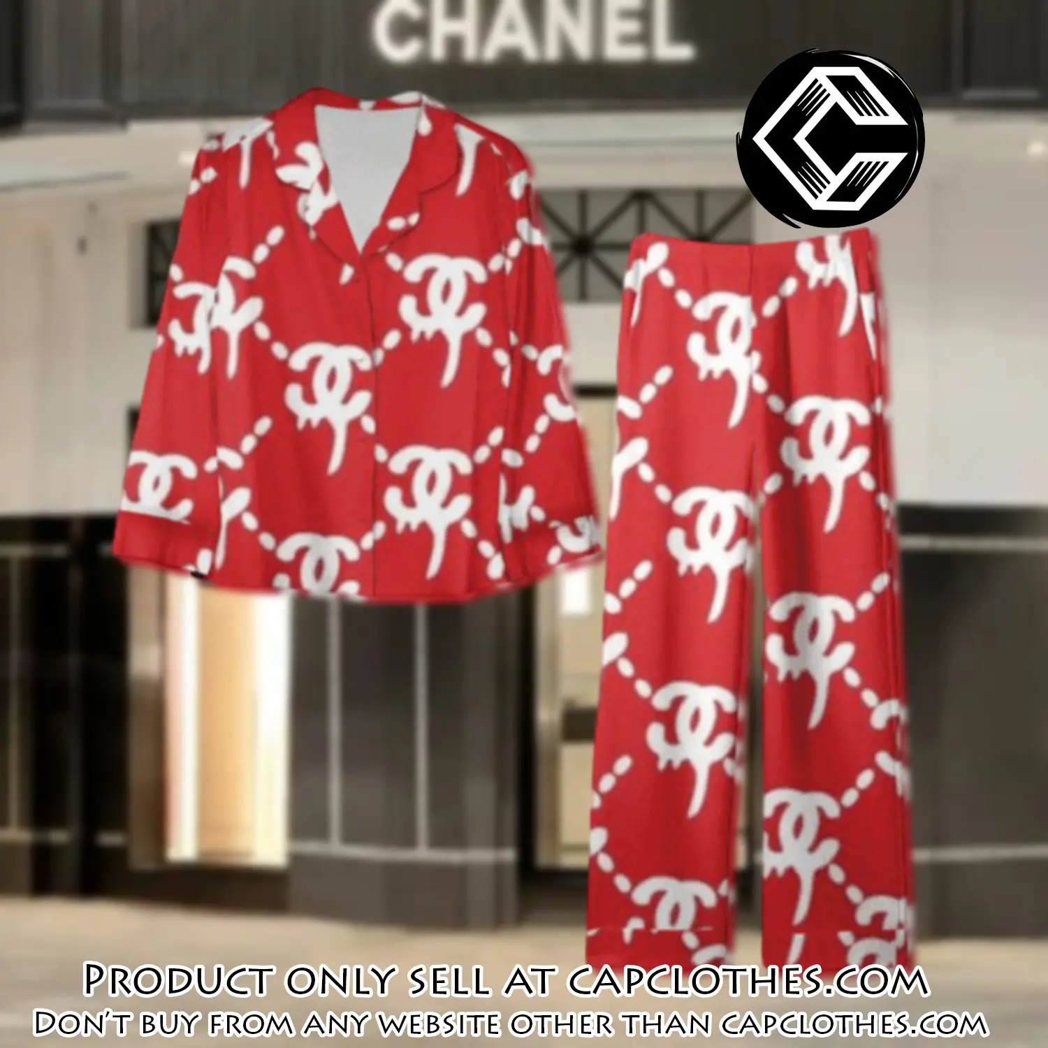 Trending luxury chanel satin pajama set pjs1038 cc1820986